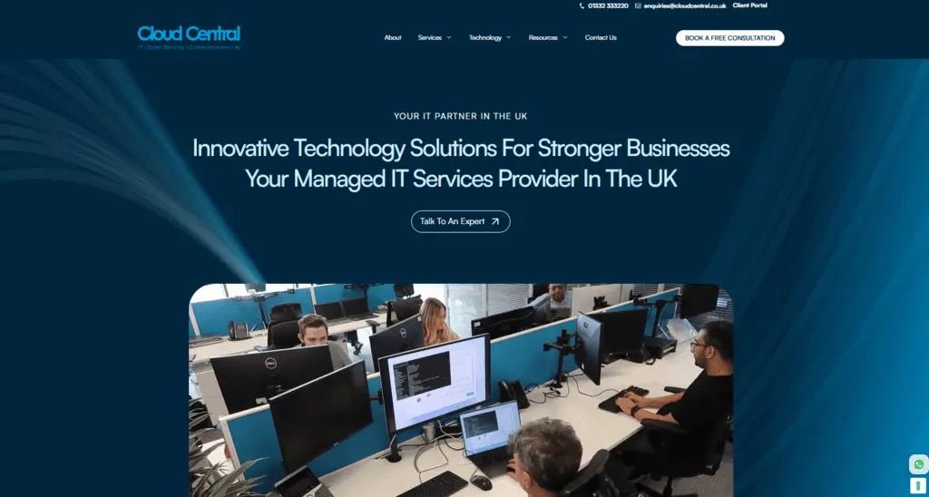 Cloud Central Website - Screenshot