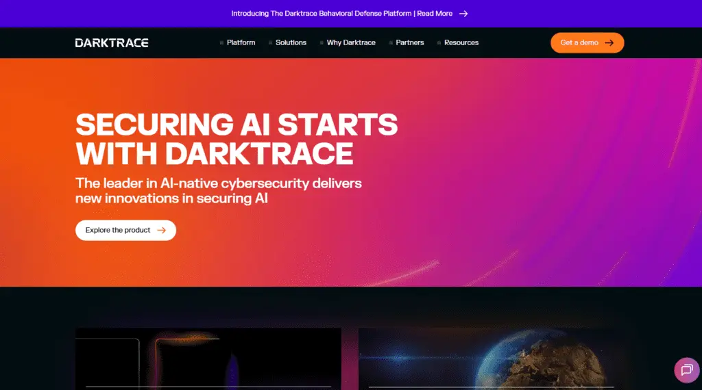 Darktrace Website - Screenshot