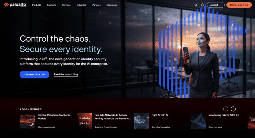 Palo Alto Website - Screenshot